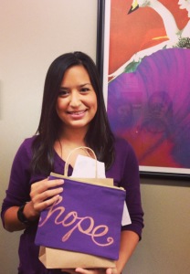 Congratulations to Gissa Infante, the winner after wearing lots of purple!